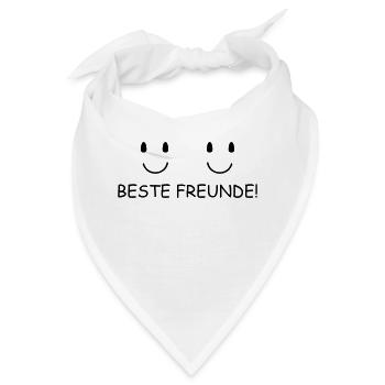 Beste Freunde - Bandana - Weiß - Vorne