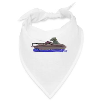 Esel fährt Boot Donkey in the boat - Bandana - Weiß - Vorne