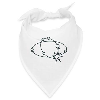BOHO-Weltraumumkreist kollidierende Sterne - Bandana - Weiß - Vorne