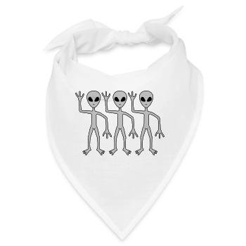 3 Freunde Aliens winken - Bandana - Weiß - Vorne