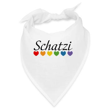 Regenbogenherz Schatzi LGBT lgbtqi queer - Bandana - Weiß - Vorne