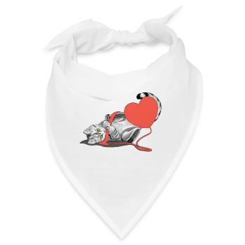 Katzenliebe - Bandana - Weiß - Vorne