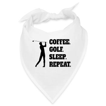 Golf Golfspielerin Golfschläger Kaffee Golfball - Bandana - Weiß - Vorne
