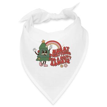 Lustiger Spruch Weihnachten Retro Weihnachtslied - Bandana - Weiß - Vorne