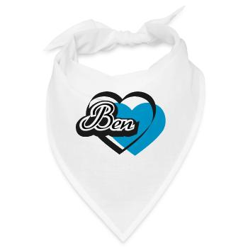 Name Ben Herz - Bandana - Weiß - Vorne