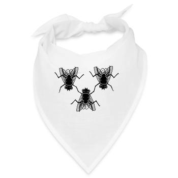 Team 3 Freunde Stubenfliegen - Bandana - Weiß - Vorne