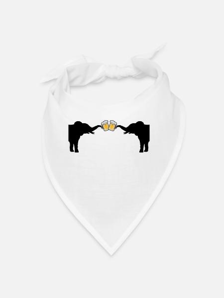 2 Elefanten Bier Anstoßen - Bandana - Weiß - Vorne