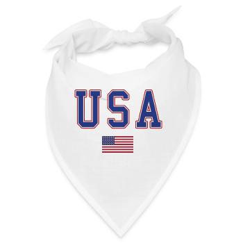 usa flagge schrift - Bandana - Weiß - Vorne