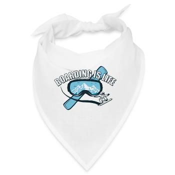 Boarding is Life - Snowboard - Bandana - Weiß - Vorne
