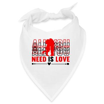 All You Need Is Love - Bandana - Weiß - Vorne