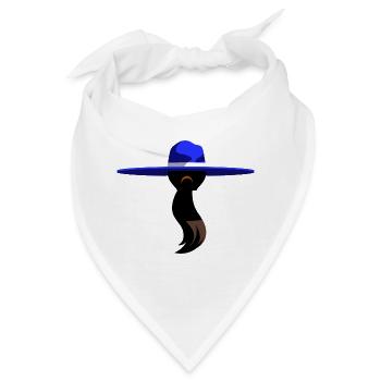 Frau mit Sombrero - Bandana - Weiß - Vorne