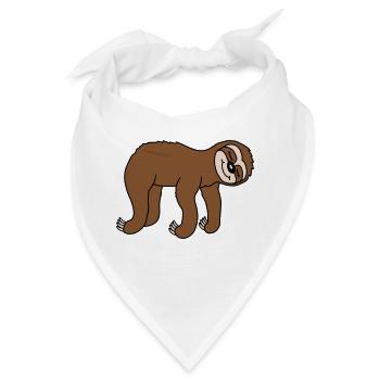 Liegendes müdes Faultier schläft - Bandana - Weiß - Vorne