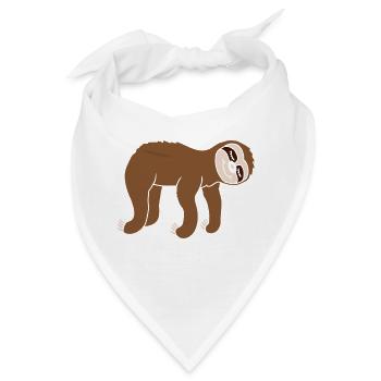 Design hängendes liegendes Faultier - Bandana - Weiß - Vorne