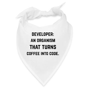 Entwicklerorganisation, die Kaffee in Code verwandelt - Bandana - Weiß - Vorne