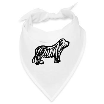 Bearded Collie - Bandana - Weiß - Vorne