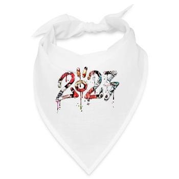 Graffiti Stil Splash Hip Hop Farben Maler 2023 - Bandana - Weiß - Vorne
