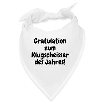 Gratulation zum Klugscheisser des Jahres! - Bandana - Weiß - Vorne