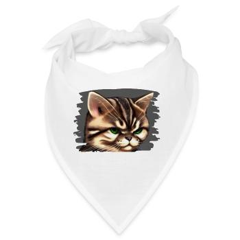Katzengesicht - Bandana - Weiß - Vorne