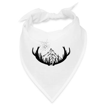 Ein Hirschgeweih trägt die Last der Natur - Bandana - Weiß - Vorne