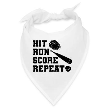 Baseball Hit Run Score - Bandana - Weiß - Vorne