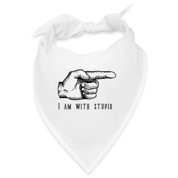 i am with stupid - Bandana - Weiß - Vorne