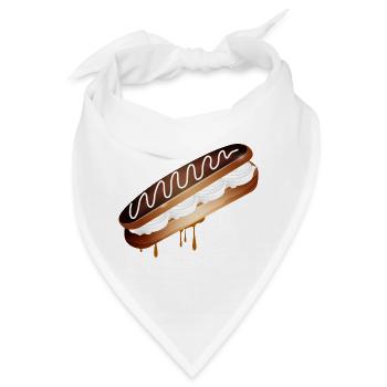 Illustration eines gefüllten Eclairs mit Sahne - Bandana - Weiß - Vorne