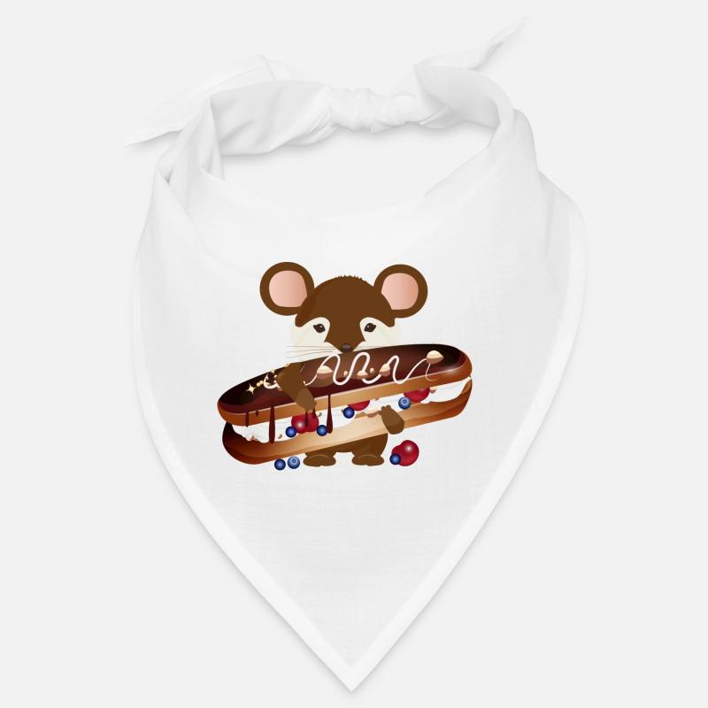 cute mouse with delicious chocolate éclair Bandana
