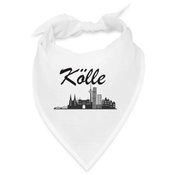 Skyline von Köln - Kölle - Bandana - Weiß - Vorne