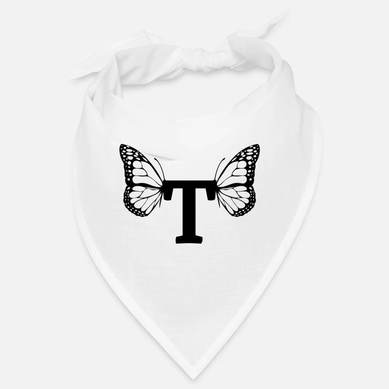 lettre t papillon - Bandana - blanc