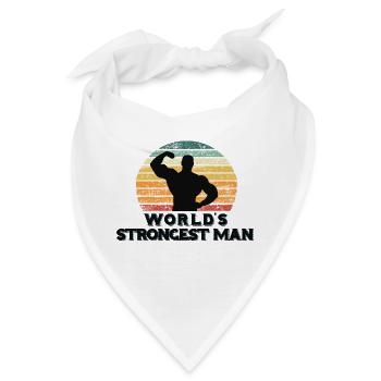Der stärkste Mann der Welt mit Retro-Vibe - Bandana - Weiß - Vorne
