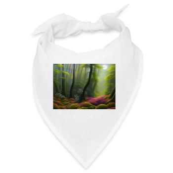Sonnenlicht durchflutet den Wald - Bandana - Weiß - Vorne