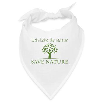 SAVE NATURE - Ich liebe die Natur - Bandana - Weiß - Vorne