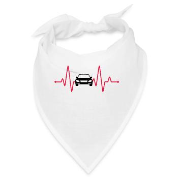 Auto Herzfrequenz Autofahrer Geschenk Automobile - Bandana - Weiß - Vorne