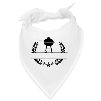 BBQ Monogramm Lorbeerkranz - Bandana - Weiß - Vorne