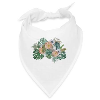 Nackte Aquarellblumen - Bandana - Weiß - Vorne