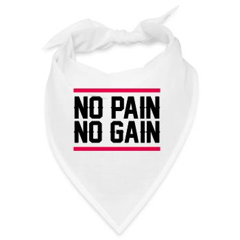 no pain no gain - Bandana - Weiß - Vorne