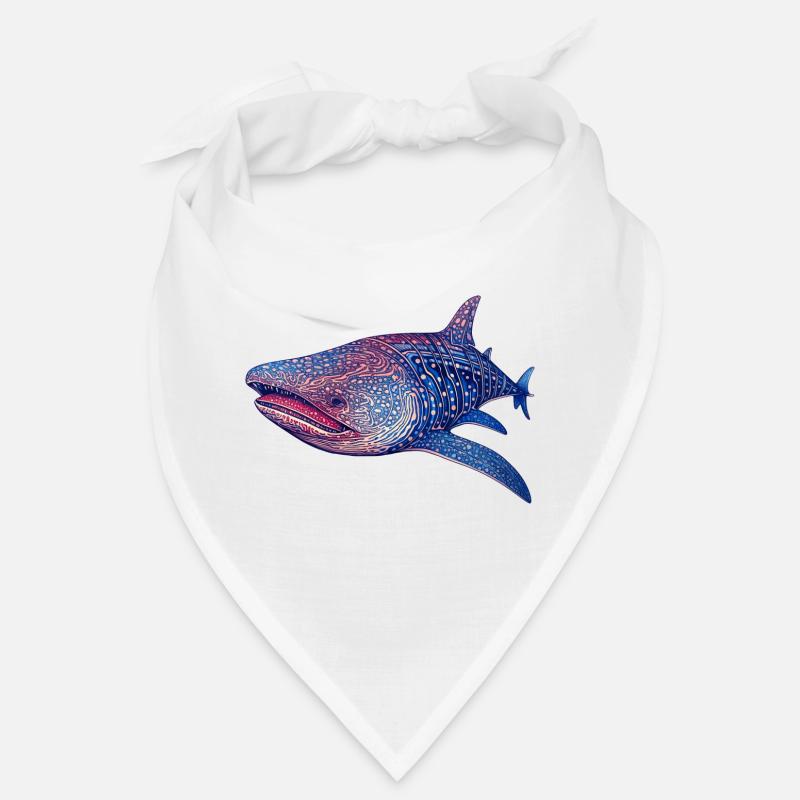 Ein schöner Lila Walhai als Blickfang - Bandana - Weiß