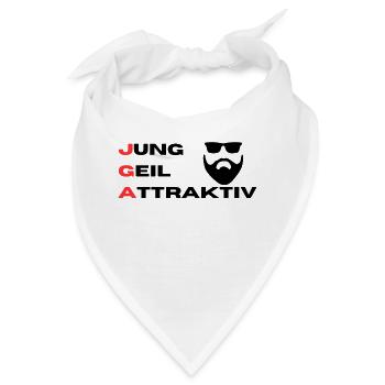 JGA Jung Geil Attraktiv Gesicht - Bandana - Weiß - Vorne