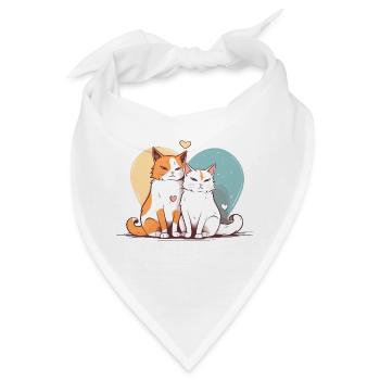 Katzenliebe - Bandana - Weiß - Vorne