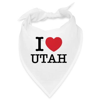 Ich liebe Utah | Utah | I Heart Utah - Bandana - Weiß - Vorne