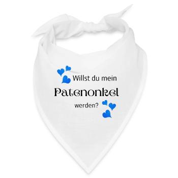 Willst du mein Patenonkel werden - Bandana - Weiß - Vorne