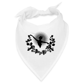 Ballerina Silhouette mit schwarzen Eukalyptus - Bandana - Weiß - Vorne