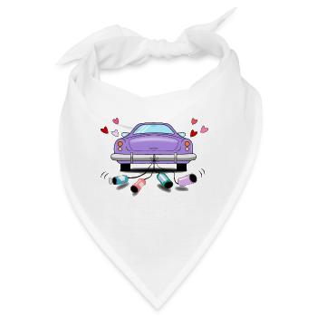 Hochzeitsauto lila Hochzeit - Bandana - Weiß - Vorne