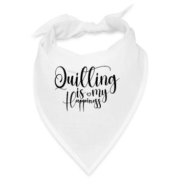 Quilting is my Happiness - Bandana - Weiß - Vorne