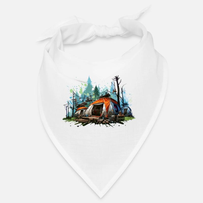 Camping atmosphere. A retro adventure. Bandana