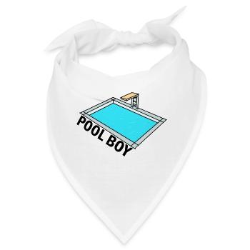Pool Boy - Pool Junge - Design - Bandana - Weiß - Vorne