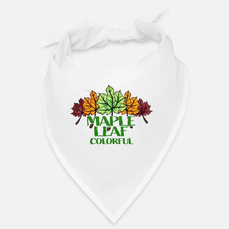 Maple Leaf Colorful - Bandana - Weiß