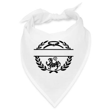 Lorbeerkranz mit Shotokan-Teiger und Band - Bandana - Weiß - Vorne