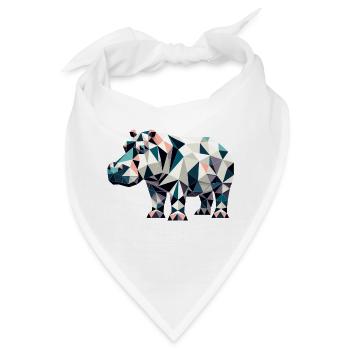 Nilpferd // hippo - Bandana - Weiß - Vorne