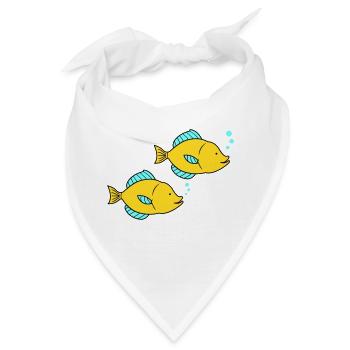 fische comic - Bandana - Weiß - Vorne